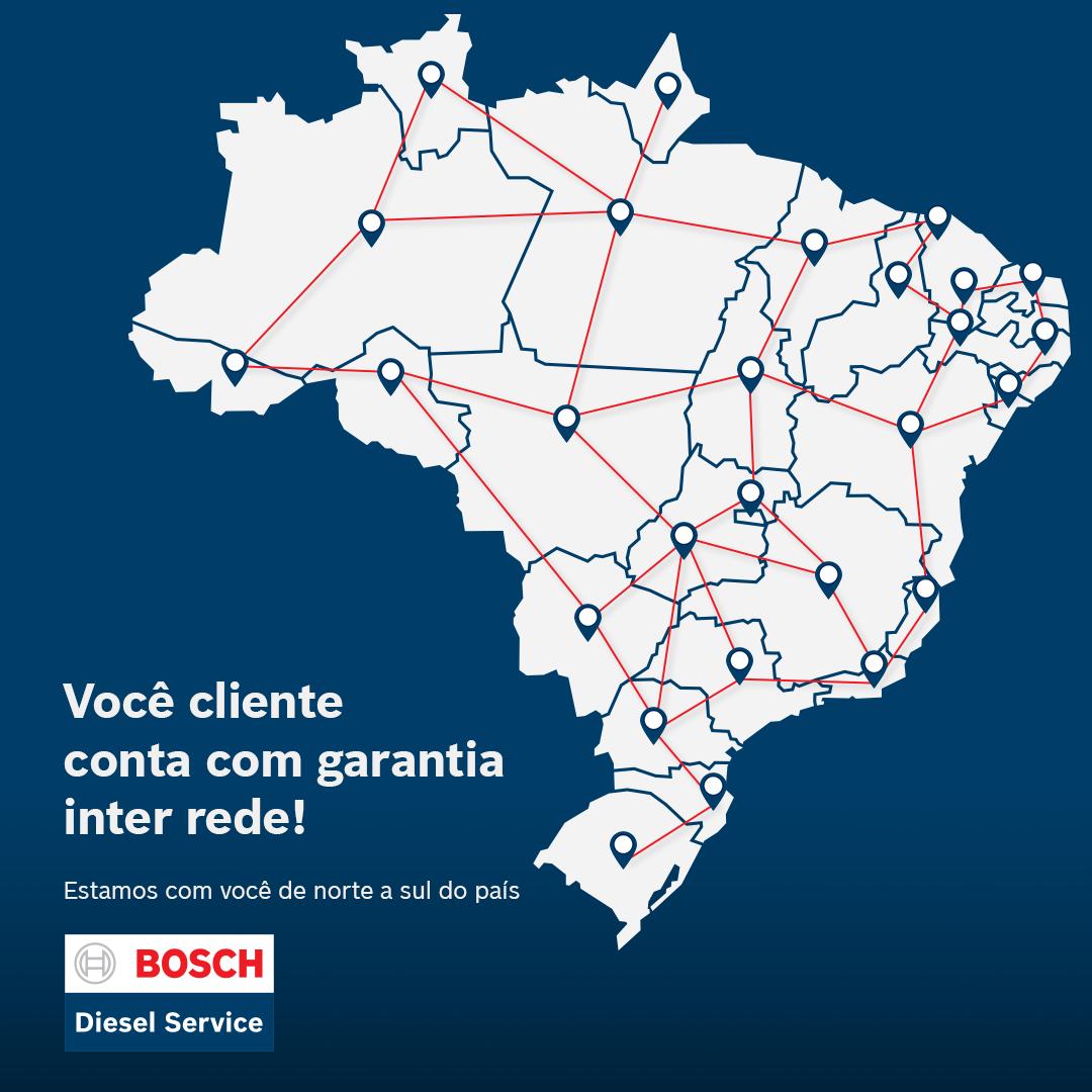Mapa da Rede Bosch Diesel Service no Brasil